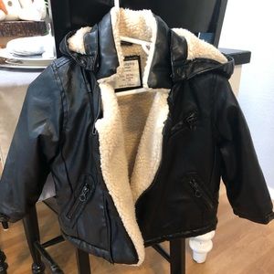 Baby boy Zara faux blk leather jacket